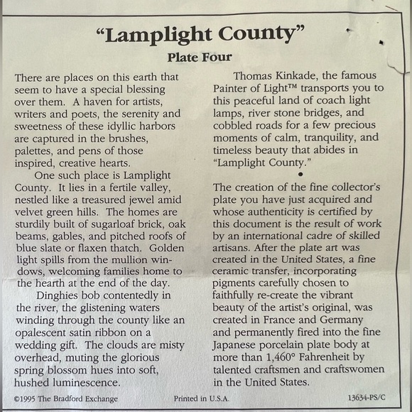 Thomas Kinkade Lamplight county. TK Lamplight village collection - Picture 6 of 6